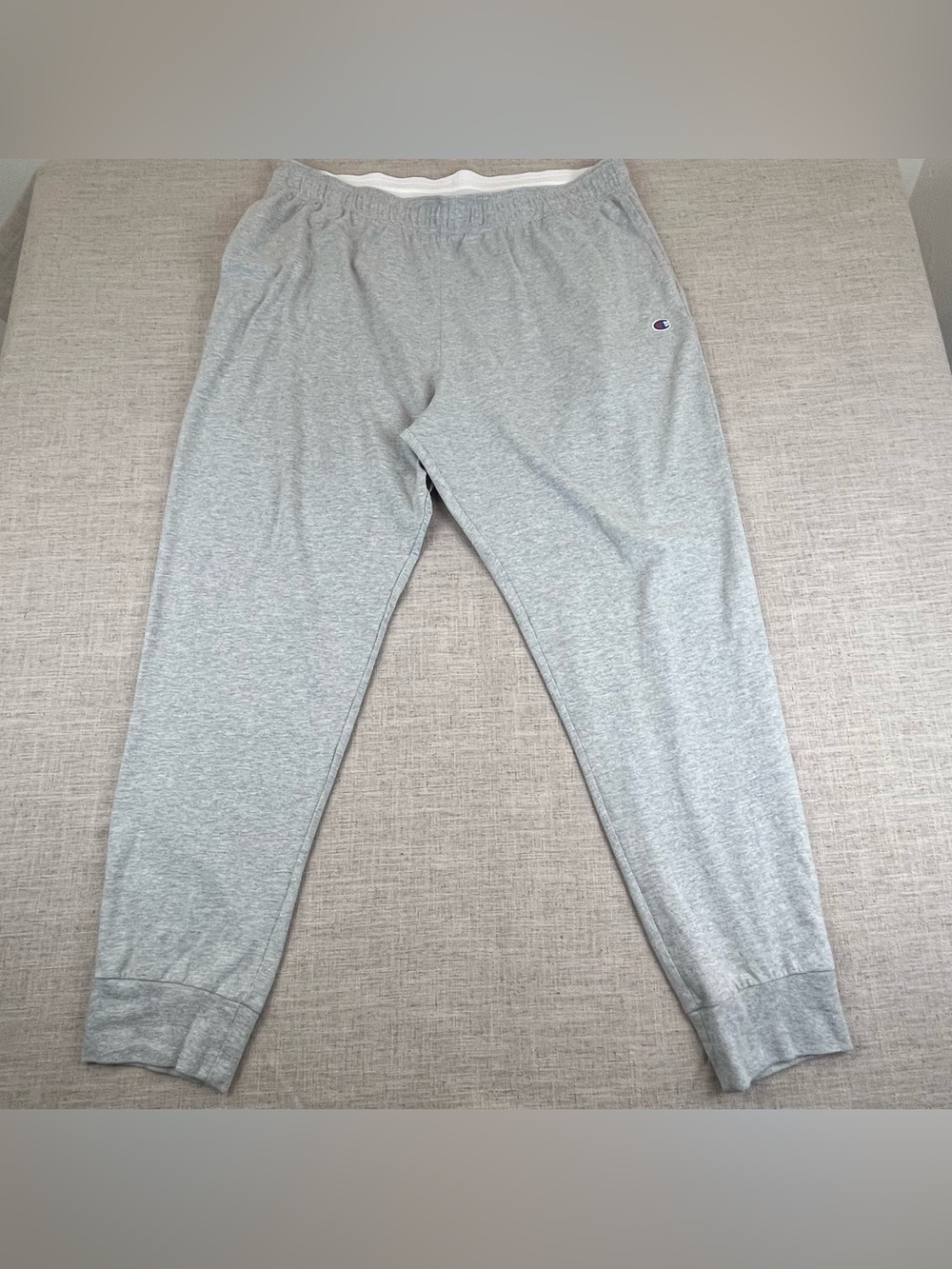 Champion Men's Jogger Pants 2XL Grey Lightweight Elastic Waist Pockets Logo